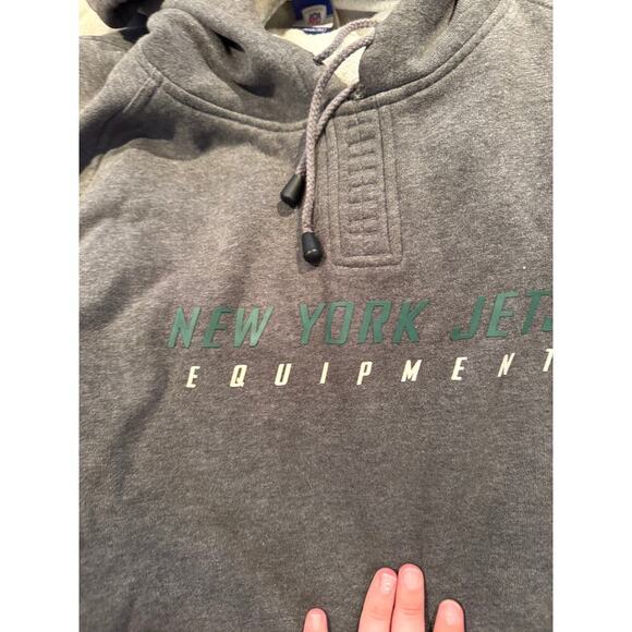 Vintage New York Jets Reebok NFL Equipment Large Hoodie Adjustable Hem - Picture 2 of 4